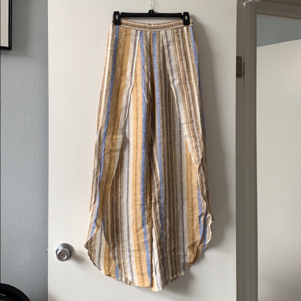 Anthropologie Drew Striped Tulip Linen Pant